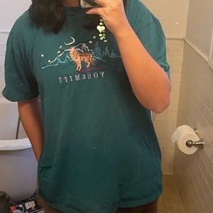 Vintage Turquoise Yosemite National Park Embroidered XL Tee